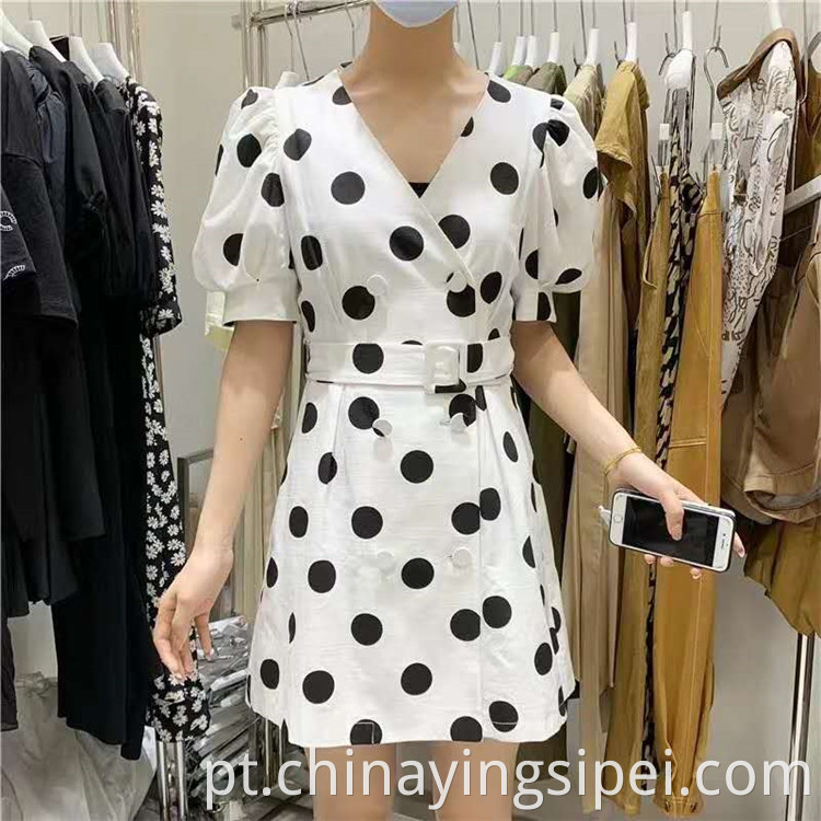 2020 New Fashion Stocklot Poplin Poplin Poplin 100%algodão impresso para mulheres vestido